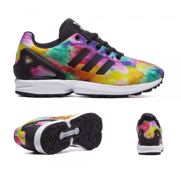 Adidas Originals Junior ZX Flux Print Sneaker Schw...